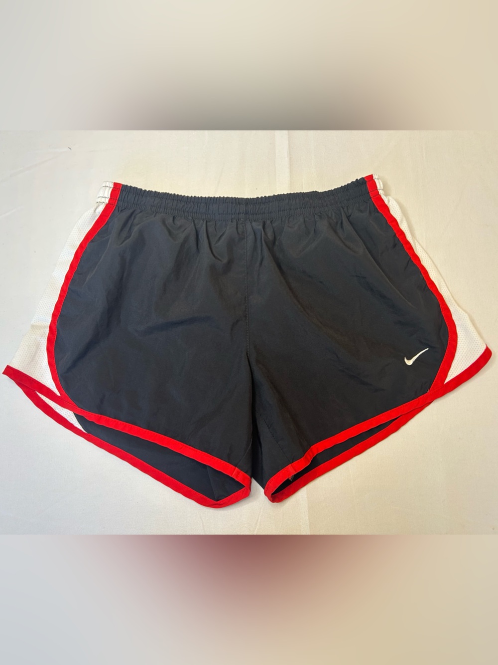 Nike Kids Black Athletic Shorts with Red Trim